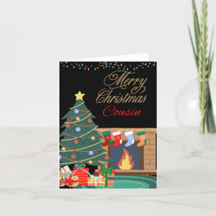 Cartes Pour Fêtes Annuelles Joyeux Noël cheminée Cousin