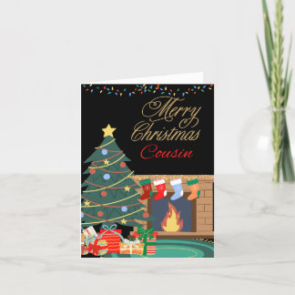 Cartes Pour Fêtes Annuelles Joyeux Noël cheminée Cousin