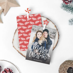 Cartes Pour Fêtes Annuelles Joyeux Noël Chic Typographie Full Photo