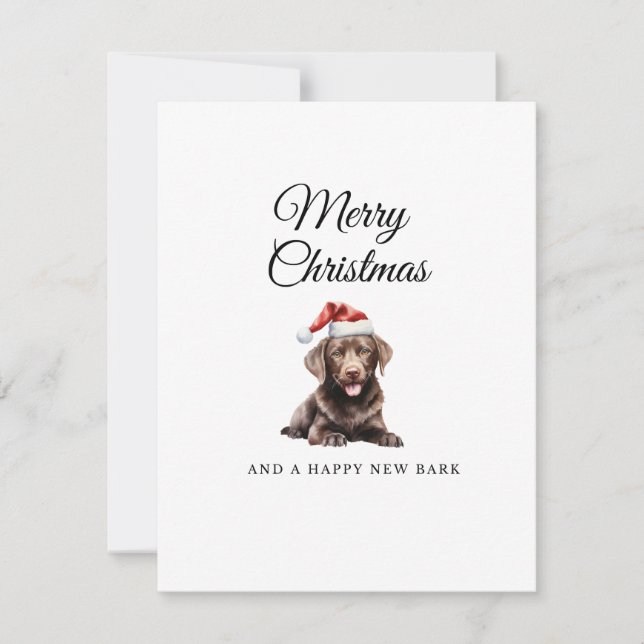 Cartes Pour Fêtes Annuelles Joyeux Noël chien labrador chocolat (Devant)