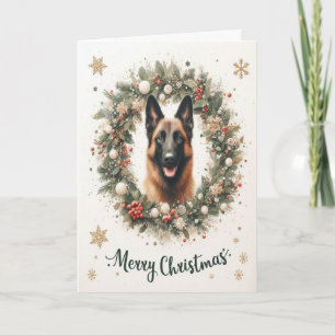 Cartes Pour Fêtes Annuelles Joyeux Noël Chien Malinois Belge Xmas