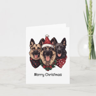 Cartes Pour Fêtes Annuelles Joyeux Noël Chiens bergers allemands