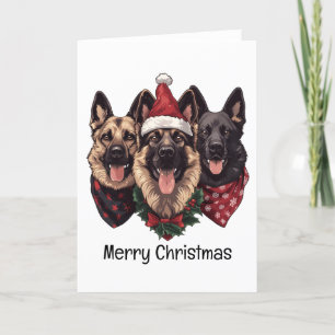 Cartes Pour Fêtes Annuelles Joyeux Noël Chiens bergers allemands