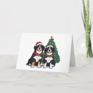 Cartes Pour Fêtes Annuelles Joyeux Noël Chiens de Montagne Bernois