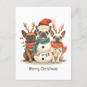 Cartes Pour Fêtes Annuelles Joyeux Noël Chiens de rennes Français