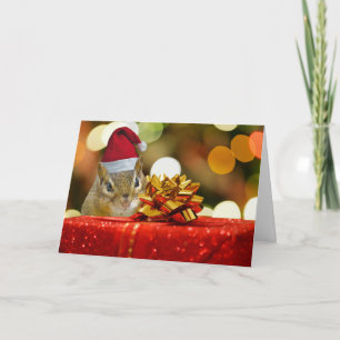 Cartes Pour Fêtes Annuelles Joyeux Noël Chipmunk (Matte)