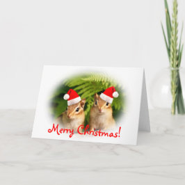 Cartes Pour Fêtes Annuelles Joyeux Noël Chipmunks Card