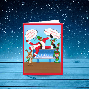 Cartes Pour Fêtes Annuelles Joyeux Noël chiropraticien Père Noël & Elves Holid
