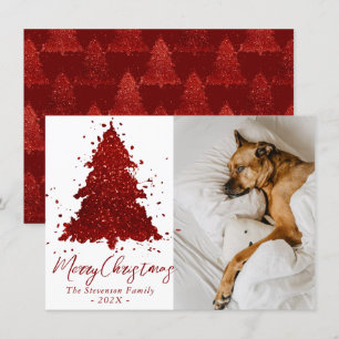 Cartes Pour Fêtes Annuelles Joyeux Noël classique   Photo de l'arbre du Crimso