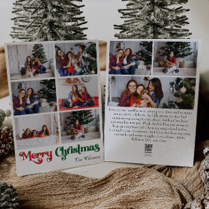 Cartes Pour Fêtes Annuelles Joyeux Noël classique photo verticale Neuf