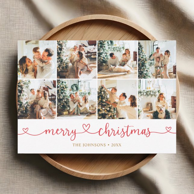 Cartes Pour Fêtes Annuelles Joyeux Noël Coeur photo Collage (Créateur téléchargé)