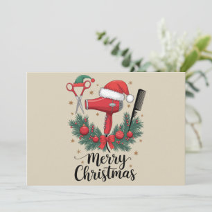 Cartes Pour Fêtes Annuelles Joyeux Noël coiffeur coiffeur Xmas coiffure