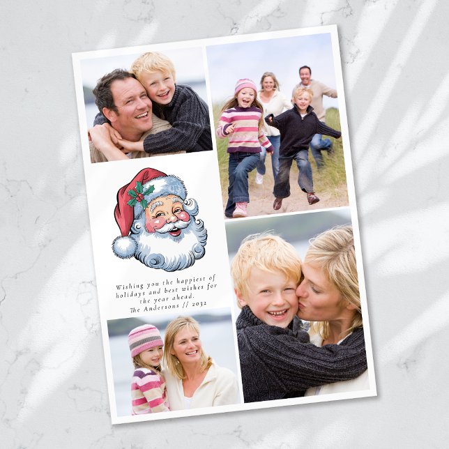 Cartes Pour Fêtes Annuelles Joyeux Noël Collage Photo du Père Noël (Créateur téléchargé)