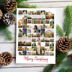 Cartes Pour Fêtes Annuelles Joyeux Noël Collage Photo Moderne