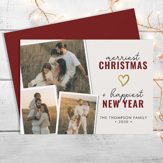 Cartes Pour Fêtes Annuelles Joyeux Noël | Collection photo Boho 3 moderne (Créateur téléchargé)