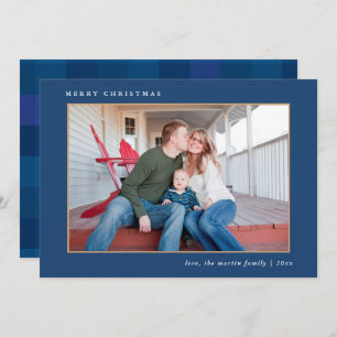 Cartes Pour Fêtes Annuelles Joyeux Noël coloré Bleu Plaid Impression
