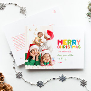 Cartes Pour Fêtes Annuelles Joyeux Noël coloré et brillant Une photo