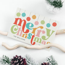 Joyeux Noël coloré ornements rétro