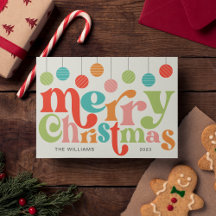 Joyeux Noël coloré ornements rétro