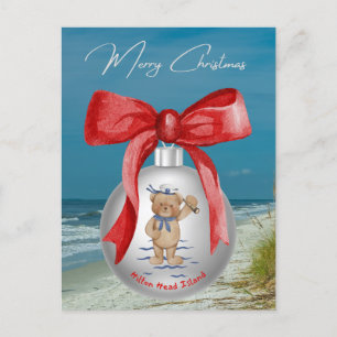 Cartes Pour Fêtes Annuelles Joyeux Noël côtier Hilton Head Island Beach