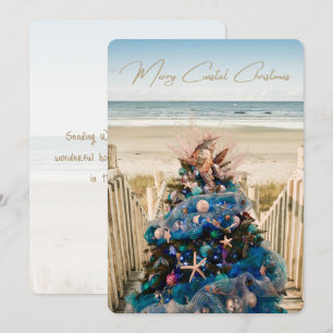 Cartes Pour Fêtes Annuelles Joyeux Noël côtier Plage tropicale Holiday Tree