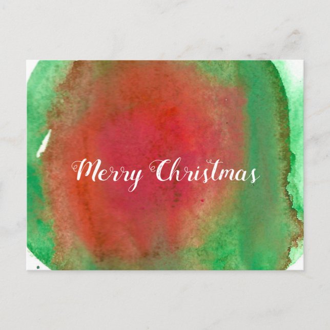 Cartes Pour Fêtes Annuelles Joyeux Noël, couleur de l'eau (Devant)