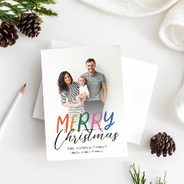 Cartes Pour Fêtes Annuelles Joyeux Noël couleur Whimsical Plein Photo