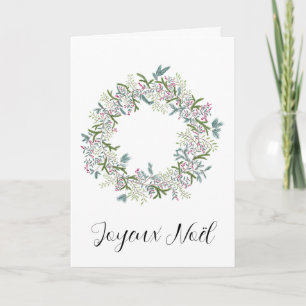 Cartes Pour Fêtes Annuelles Joyeux Noël, couronne de Noël française