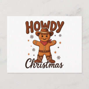Cartes Pour Fêtes Annuelles Joyeux Noël Cowboy Gingerbread Western Country