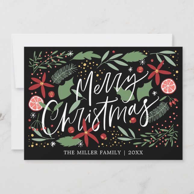 Cartes Pour Fêtes Annuelles Joyeux Noël Cute Doodle Vacances (Devant)