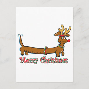 Cartes Pour Fêtes Annuelles Joyeux Noël Dachshund