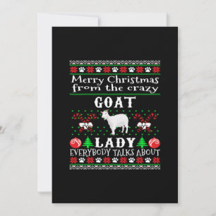 Cartes Pour Fêtes Annuelles Joyeux Noël Dame Chèvre Cadeau Moche