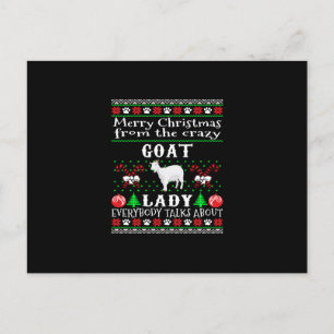 Cartes Pour Fêtes Annuelles Joyeux Noël Dame Chèvre Pull Ugly Manches Longues