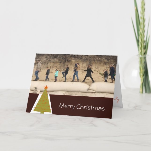Cartes Pour Fêtes Annuelles Joyeux Noël Dans des Browns Élégants (Devant)