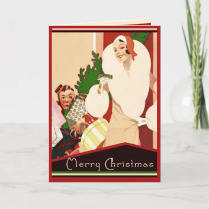 Cartes Pour Fêtes Annuelles Joyeux Noël d'art déco fabuleux fascinant