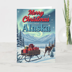 Cartes Pour Fêtes Annuelles Joyeux Noël de Alaska Retro