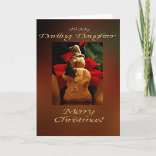 Cartes Pour Fêtes Annuelles Joyeux Noël de bonhomme de neige - ma fille