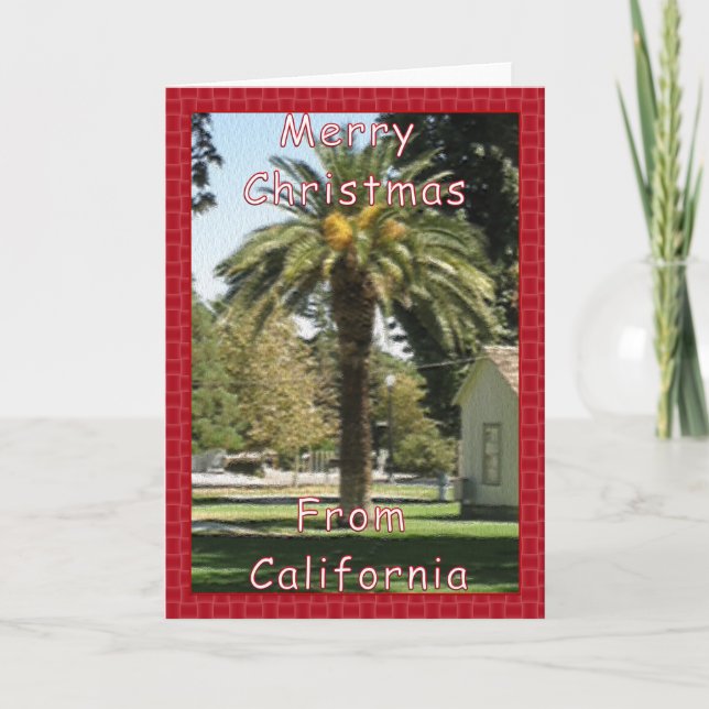 Cartes Pour Fêtes Annuelles Joyeux Noël de Californie (Devant)