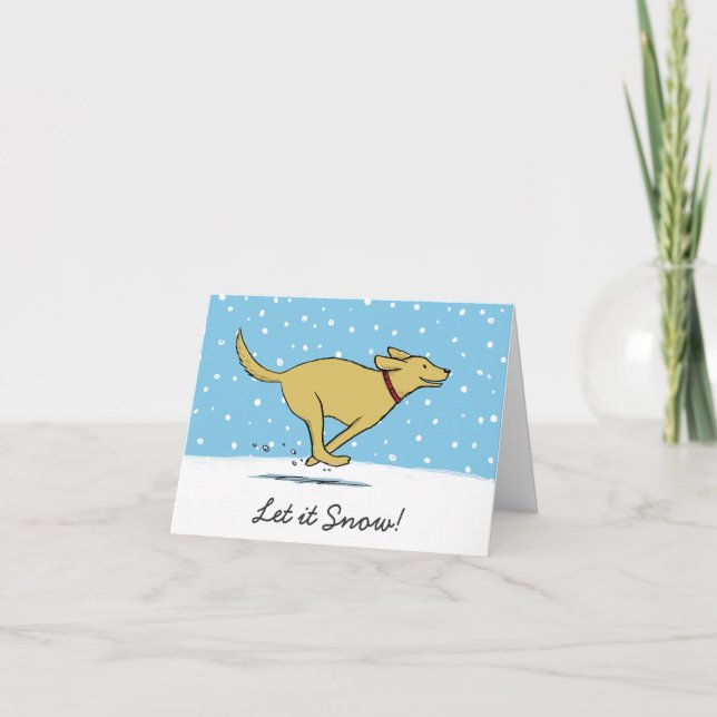 Cartes Pour Fêtes Annuelles Joyeux Noël de chien | Laisse-le neiger | Mignons  (Devant)