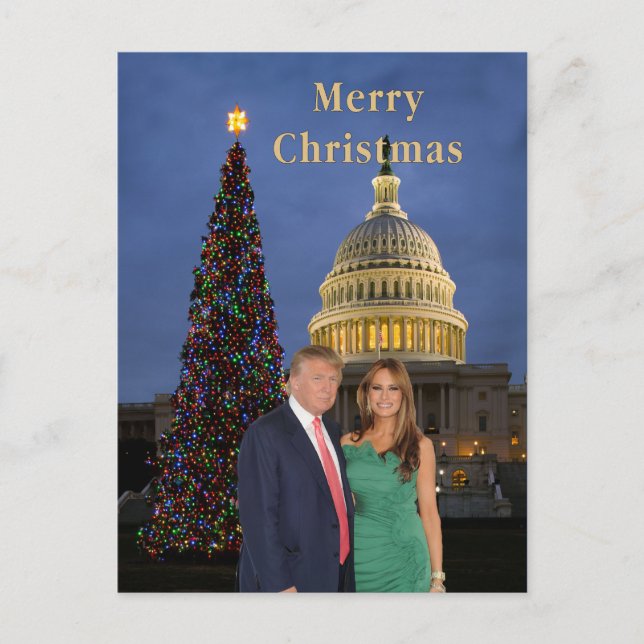 Cartes Pour Fêtes Annuelles Joyeux Noël de Donald et Melania (Devant)