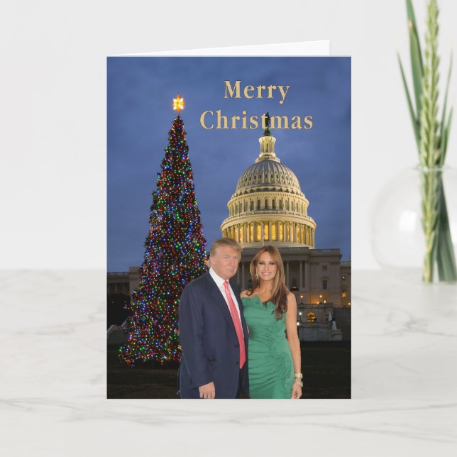 Cartes Pour Fêtes Annuelles Joyeux Noël de Donald et Melania (Devant)