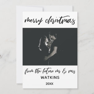 Cartes Pour Fêtes Annuelles Joyeux Noël de Futur Mr & Mrs, BW Photo