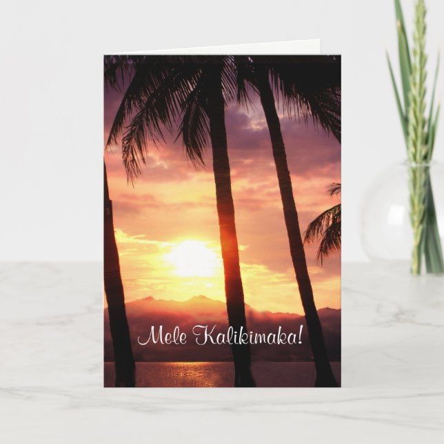 Cartes Pour Fêtes Annuelles Joyeux Noël De Hawaii Mele Kalikmaka (Devant)