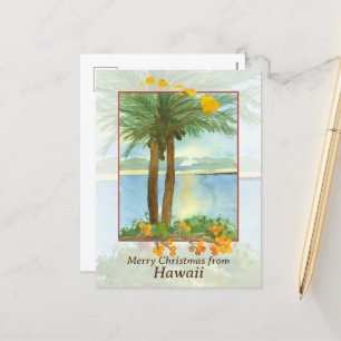 Cartes Pour Fêtes Annuelles Joyeux Noël de Hawaii Ocean Sunrise Palms