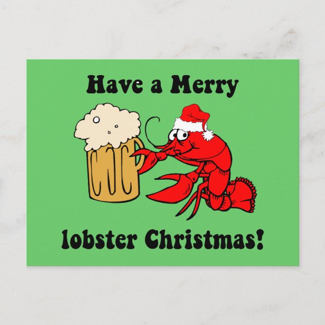 Cartes Pour Fêtes Annuelles Joyeux Noël de homard (Devant)