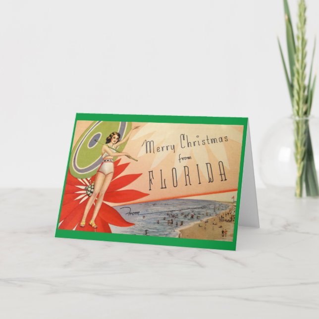Cartes Pour Fêtes Annuelles Joyeux Noël de la Floride ! (Devant)