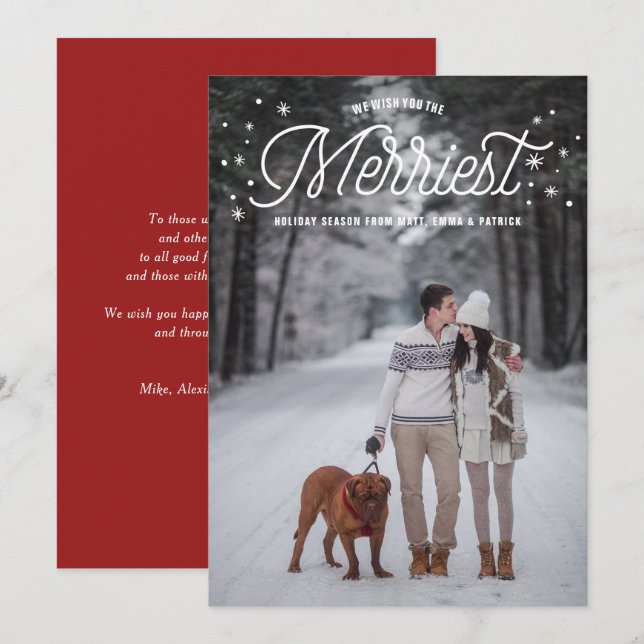 Cartes Pour Fêtes Annuelles Joyeux Noël de la saison des fêtes (Devant / Derrière)