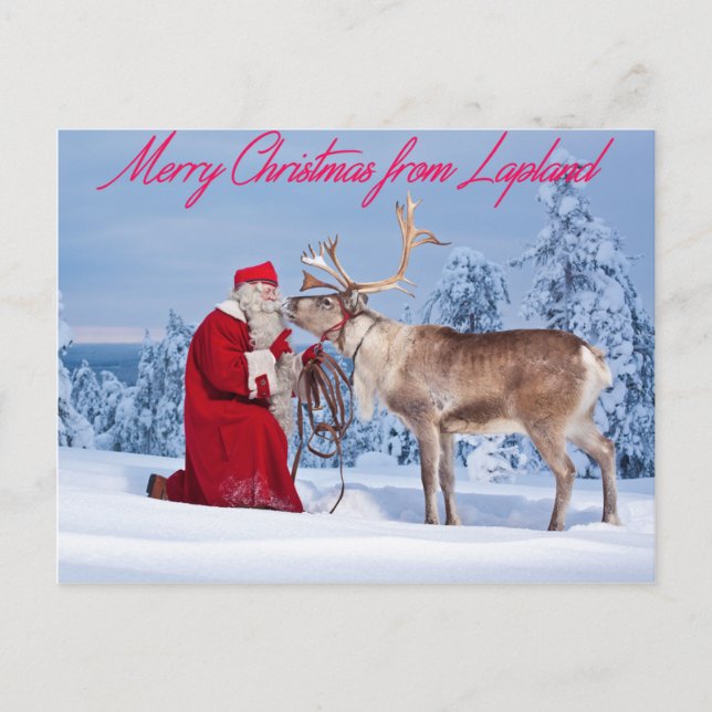 Cartes Pour Fêtes Annuelles Joyeux Noël de Laponie (Devant)