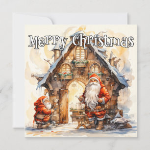 Cartes Pour Fêtes Annuelles Joyeux Noël de l'atelier du Père Noël
