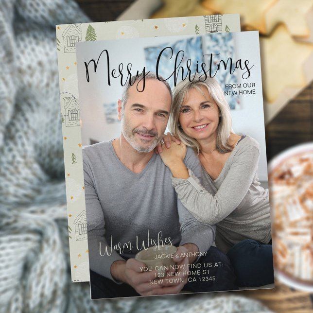 Cartes Pour Fêtes Annuelles Joyeux Noël de New Home Photo verticale (Créateur téléchargé)